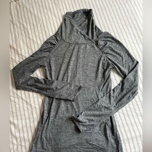Asics Gray Long Sleeve Cowl Neck Running Top
